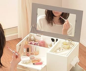 Amazon｜メイクアップワゴン ドレッサータイプ キャスター付き スリム